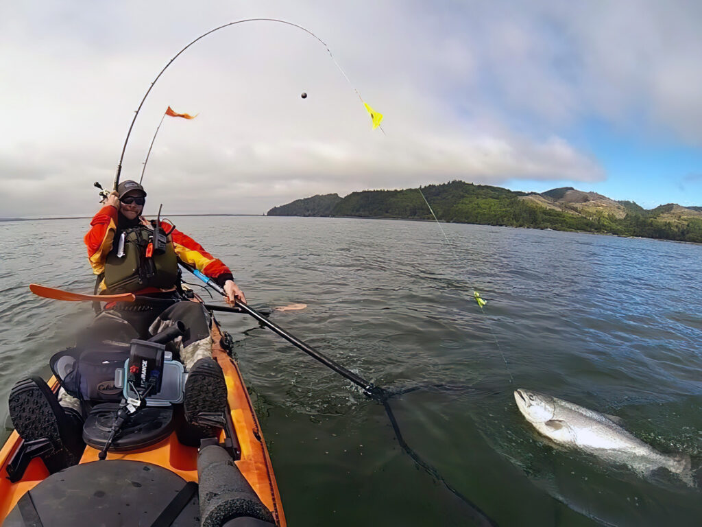 kayak fishing for salmon