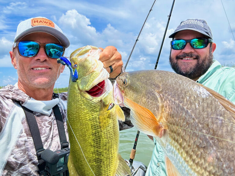 redfish and bass in Louisiana