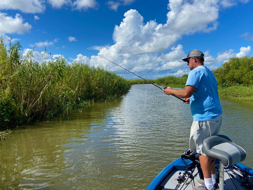 Flipping roseau cane for bass and redfish