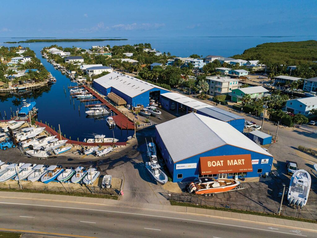 Boat dealership with new boats