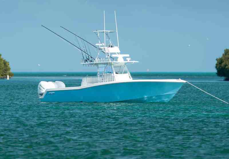 Invincible Boats Boat at anchor