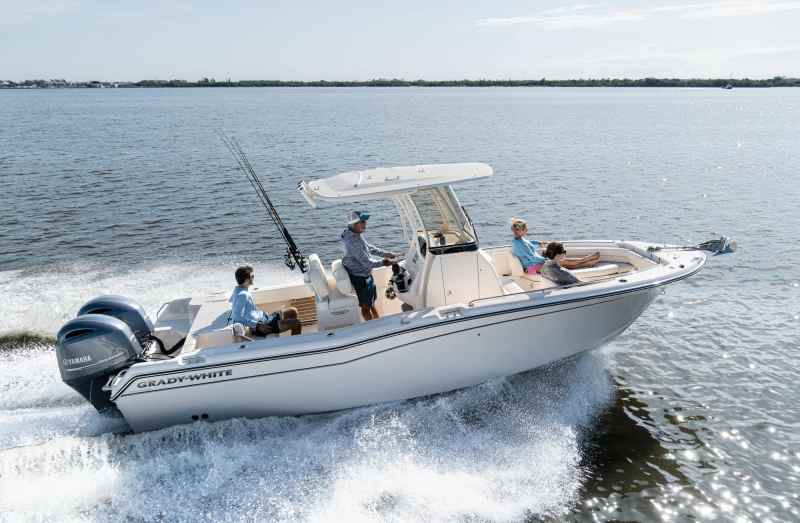 Florida Sportsman shoot, Stuart, FL Grady-White Fisherman 257 running to the ocean