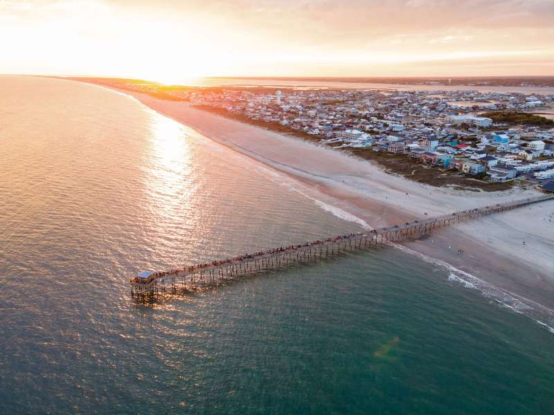 Oceanana Fishing Pier at sunset North Carolina Crystal Coast at Atlantic Beach