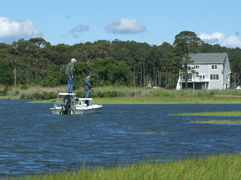 Fishing from a skiff in Maryland's backwaters.