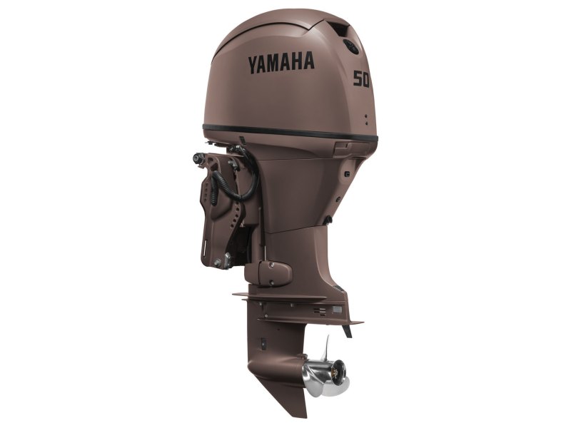 SPF625-Skinny-F50Brown Yamaha outboard in matte brown
