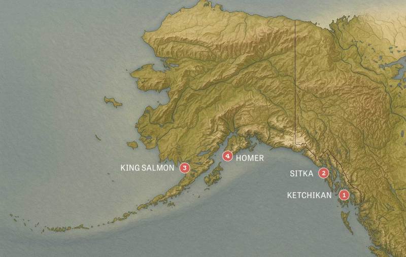 Alaska fishing map